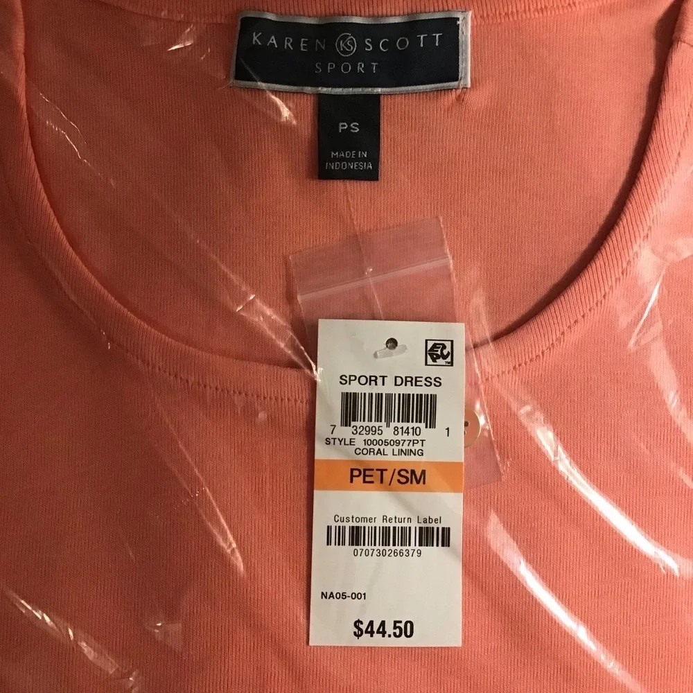 Karen Scott Sport Short Sleeve Cotton Dress NWT - Picture 5 of 5